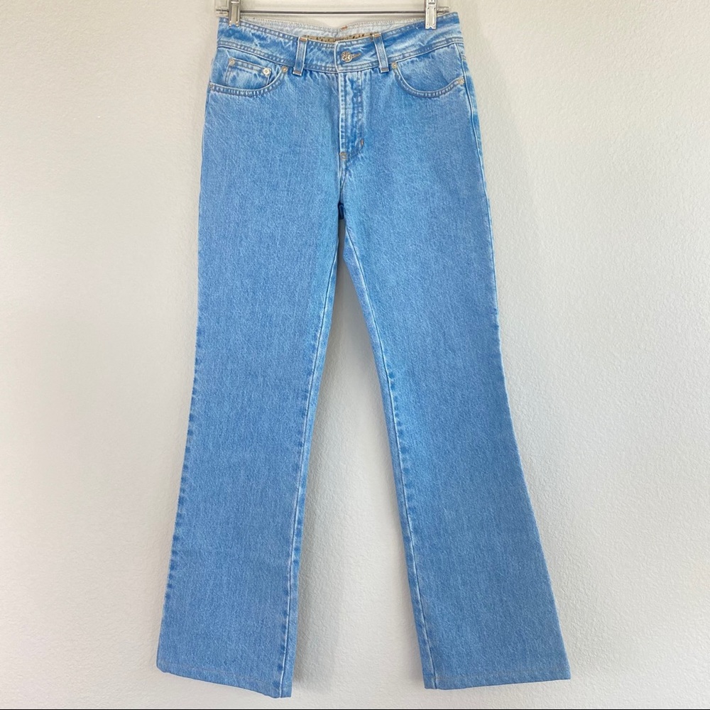 Ungaro Fever Light Wash Star Pocket Flare Jeans